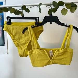 L Space Revolve lime green bikini top and bottoms
